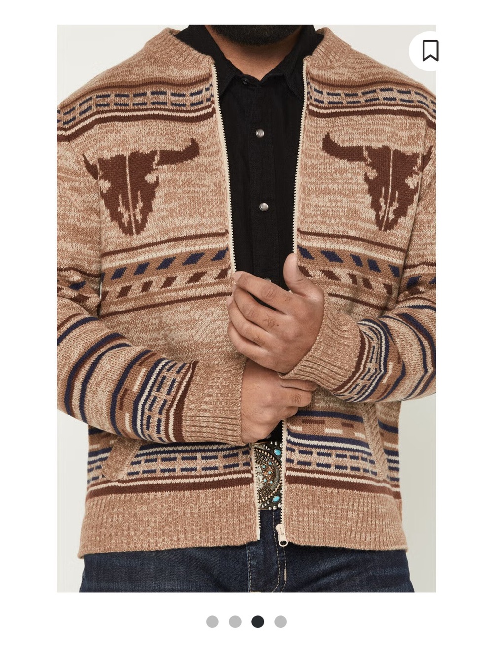Cotton & Rye Outfitters Men's Southwestern Zip Cardigan Sweater Western Medium